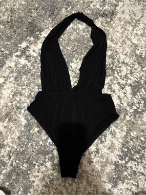 Black Halter Top Open Back
